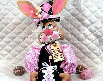 Primitive e-pattern "HoPPiN' HaRRy"~Digital, 20" Bunny~sewing pattern #267