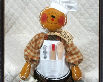 Primitive Raggedy Gingerbread Baker Boy PATTERN #122~from Ginger Creek Crossing