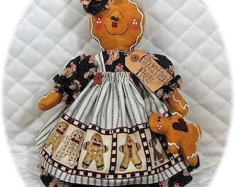 Primitive MAILED pattern 12&quot; tall~~&quot;STANDING GINGERBREAD&quot;~~ Gingerbread Doll #112