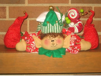 Primitive MAILED Christmas Shelf Sitter~Ernie Elf~PATTERN #292
