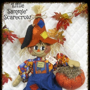 Primitive Digital PATTERN Raggedy 18&quot; Autumn/Fall &quot;Little Sammie&quot; Scarecrow ~ E- PATTERN #325