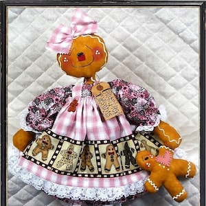 Primitive e-pattern &quot;GiNgEr & BaBy&quot;~ Gingerbread Doll Digital pattern #392
