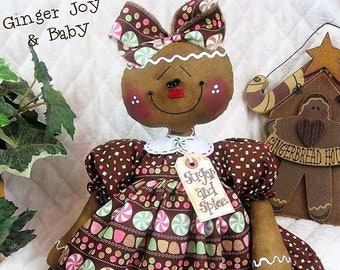 Primitive e-pattern "GiNgEr & BaBy"~ Gingerbread Doll Digital pattern #289