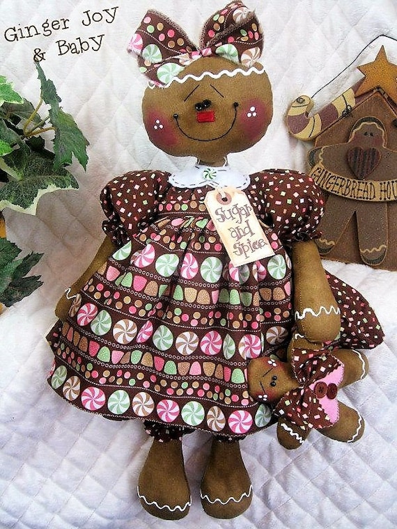 Primitive E-pattern ginger & Baby Gingerbread - Etsy