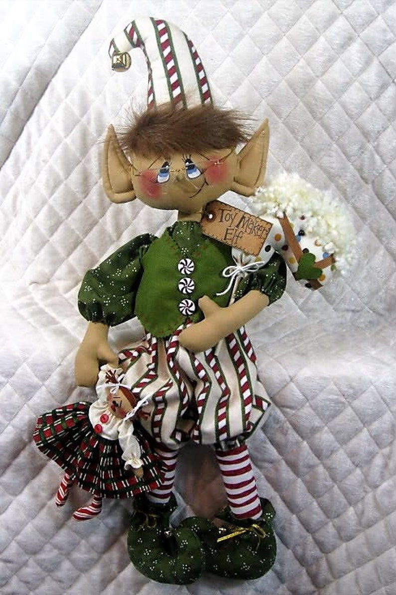 Primitive E-pattern LARGE "elf Simon"~ 26" Christmas Elf Doll! Doll ...