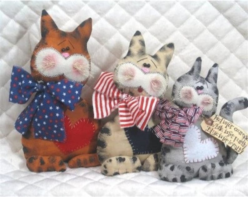 Primitive Wool Cat Pattern Primitive MAILED Pattern