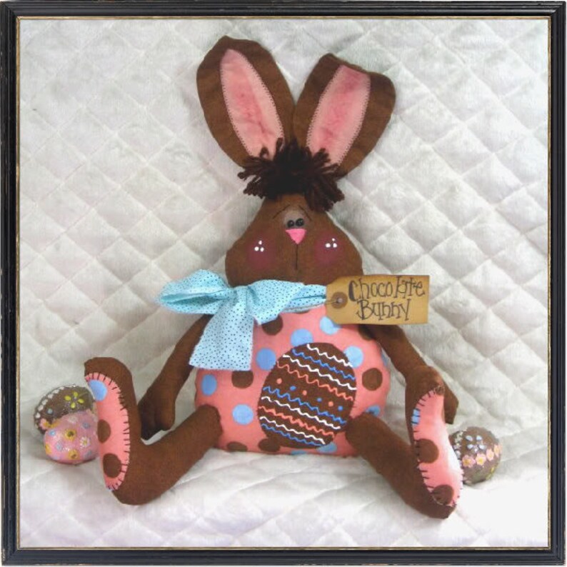 Primitive e-pattern HeRsHeY Chocolate Bunny | Etsy