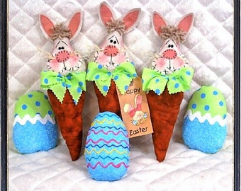Primitive sewing EASTER e-pattern #242~ &quot;BuNNy CaRRoTs and EggS OrNiEs&quot;~Digital pattern~