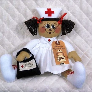 Primitive sewing mailed pattern #50~"NuRsE AnniE"~sitting doll~