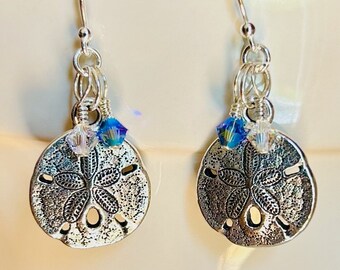 Sterling Pewter Sand Dollar Earrings