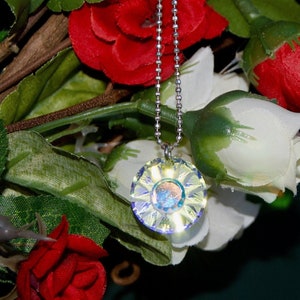 Sterling Silver Aurora Borealis Austrian Crystal Sunrise Necklace