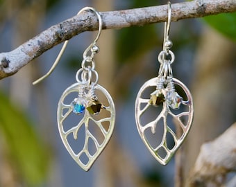 Sterling Silver Autumn Leaf Earrings