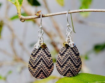 Sterling Silver Metallic Zig Zag Earrings