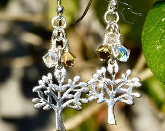 Sterling Silver Tree Of Life Earrings