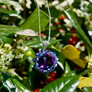 Sterling Silver Deep Purple Premier Austrian Crystal Necklace image 4