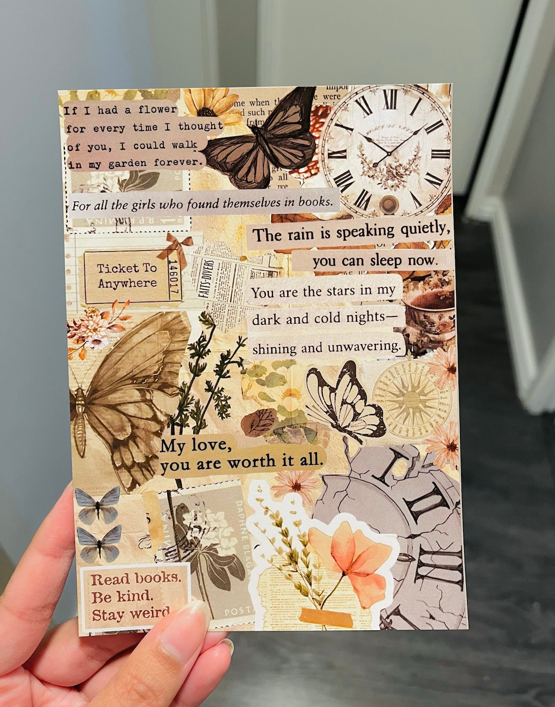 Kindle Insert for Clear Case, Vintage Book Theme, Kindle Skin, Bookish ...