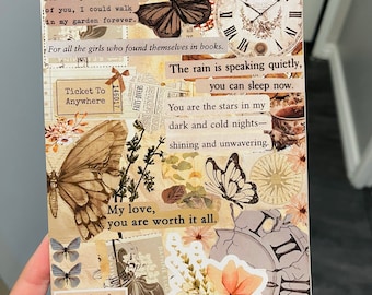 Kindle Insert for Clear Case, Vintage Book Theme, Kindle Skin, Bookish Kindle Stickers, Dark Romantasy, Paperwhite, Bookish Theme