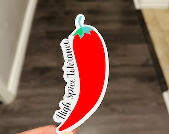 High Spice Tolerance Chilli sticker, Smutty Bookish Sticker, Book Lover Gift, Dark Romantasy, Die Cut Sticker, Smut theme, Kindle Accessory