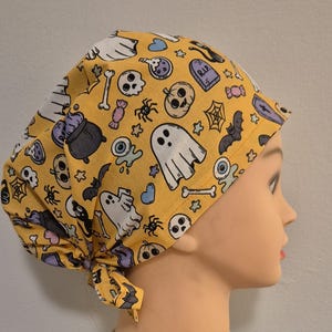 Surgical Theatre Scrub Hats Caps HALLOWEEN Orange Surgeon Medical Doctors Nurses Vets Dentist Kitchen Hand Hats - COTTON