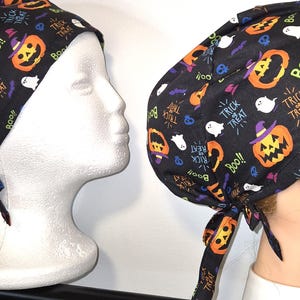 Surgical Theatre Scrub Hats Caps Halloween Trick or Treat  Surgeon Medical ODP Anesthetist Doctors Nurses Vets Dentist Kitchen Hand Hats