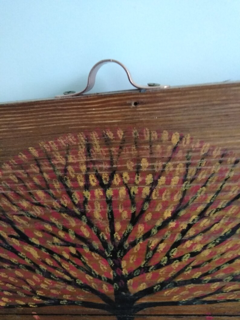 Folk Art Tree Acrylic Painting on Wood Fall Tree Wall Art Etsy