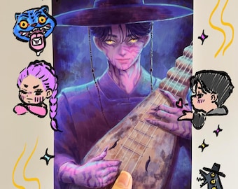 Impression d'art Jinu | A4 A5 A6 | chasseur de démons kpop | garçons saja | oeuvre d'art | impression d'art animé | illustration de fanart | décoration murale | cadeau