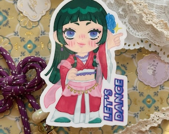 Sticker vinyle danse Maomao | journaux intimes d'apocathery | kusuriya no hitorigoto | animés | cadeau otaku | art chibi