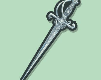 Sticker glacé épée Nightfell | Le prince cruel, fan art livresques