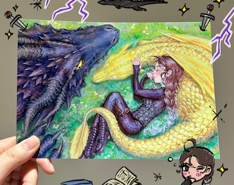 Impression d'art de l'heure de la sieste de Violet | Dessin de fan de Quatrième aile (A4 A5)