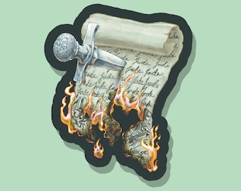 Lettre à Jude autocollant en vinyle | le prince cruel | jude et cardan | jude duarte | les gens de l'air | stickers livresques | autocollant brillant