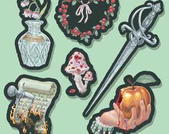 Ensemble d'autocollants en vinyle Le prince cruel | Art fantastique livresque