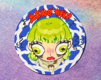 Envoyer de l'aide Sticker débordé | Noyau féminin surstimulé | Mème drôle