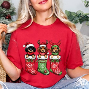 Dachshund Christmas Shirt, Dog Christmas T-shirt, Dachshund Lover Tee Gift, Dachshund Gift Shirt, Dachshund Shirt, Christmas Family Shirt