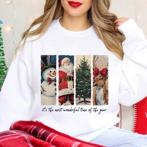 Cute Christmas Sweatshirt, Retro Christmas Sweater, Santa Claus Sweat, Merry Christmas Shirt, Christmas Crewneck, Holiday Sweater Gifts