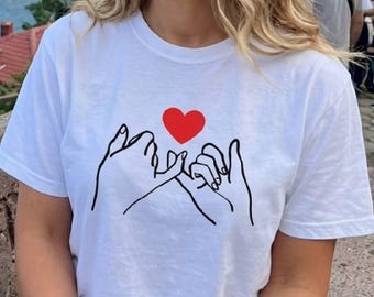 Bestie Shirt, BFF Friendship Tee, Pinky Promise Matching T-shirt, Friend Gift Shirt for Women