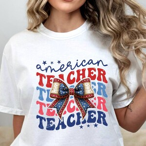 Amerikanischer Lehrer 4. Juli Shirt: Vaterländisches Lehrer-T-Shirt