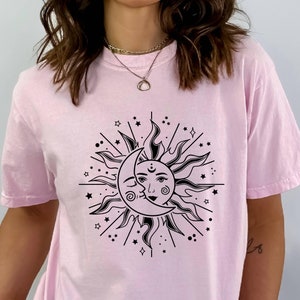 Celestial Shirt, Moon Phase Shirt, Moon And Sun Shirt, Lunar Cycle, Astronomy Shirt, Celestial Moon Shirt, Boho Moon Shirt