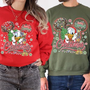 Custom Disney Family Christmas Sweatshirt, Matching Christmas Tees, Personalized Disney Character Christmas Shirt, 2024 Mickey’s Very Merry