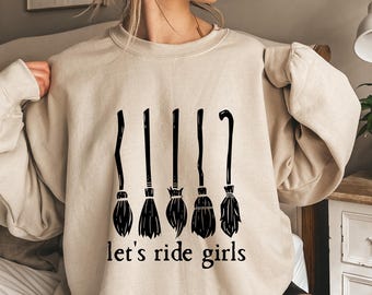 Witch Brooms Sweatshirt: Women&#39;s Halloween Fall Gift