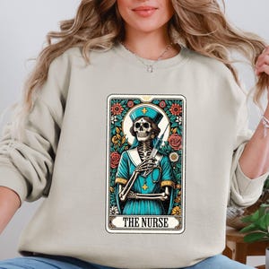 Registered Nurse Sweatshirt: Tarot Card Skeleton, Funny RN Gift