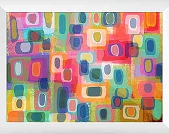 Abstract Art Print, Colorful Geometric Design, Office Wall Art Decor, College Dorm Decoration, Valentine's Day Present