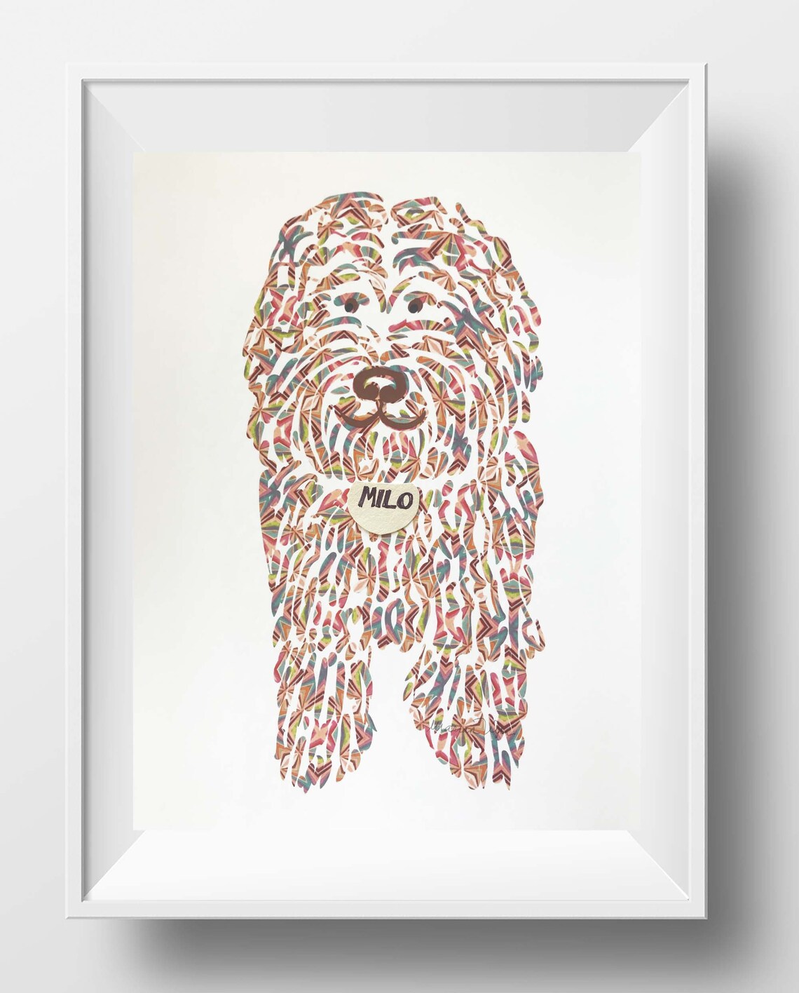 Dog Art Print Labradoodle Dog Wall Decor Personalized Etsy