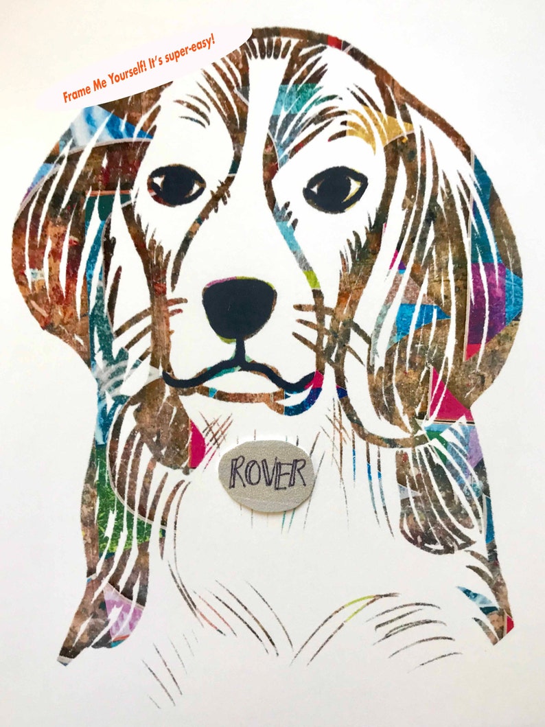 Beagle Wall Decor Dog Art Print New Puppy Gift Personalized Pet Painting
