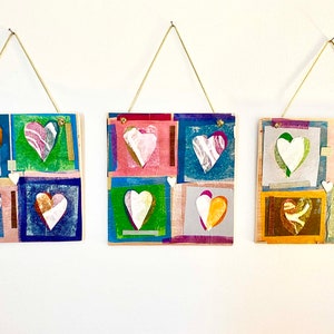 Handmade Hearts Signs, Door Hangers, Love Art Set for Baby's Room,