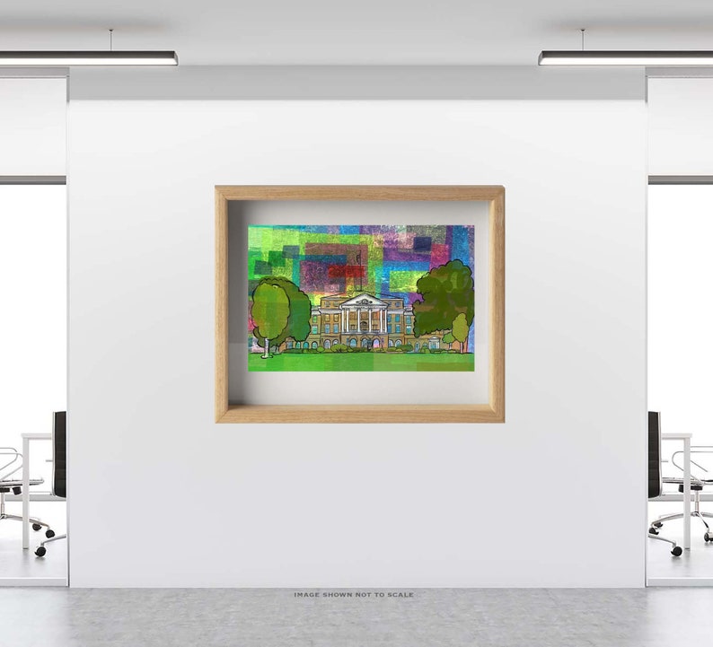 University of Wisconsin Wall Art Madison Print Hill Etsy