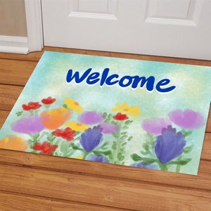 Welcome Mat for Front Door, Housewarming Gift Idea, Indoor Outdoor Doormat, Spring Home Accessory