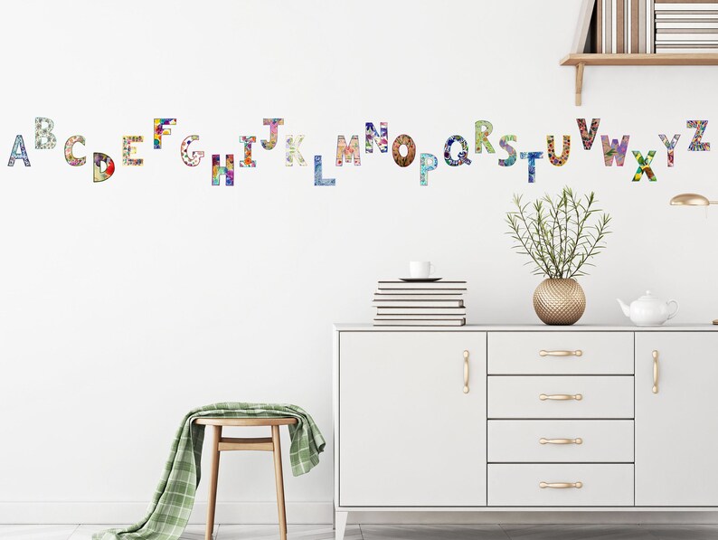Alphabet Wall Stickers Letter Decals Classroom Teaching Etsy