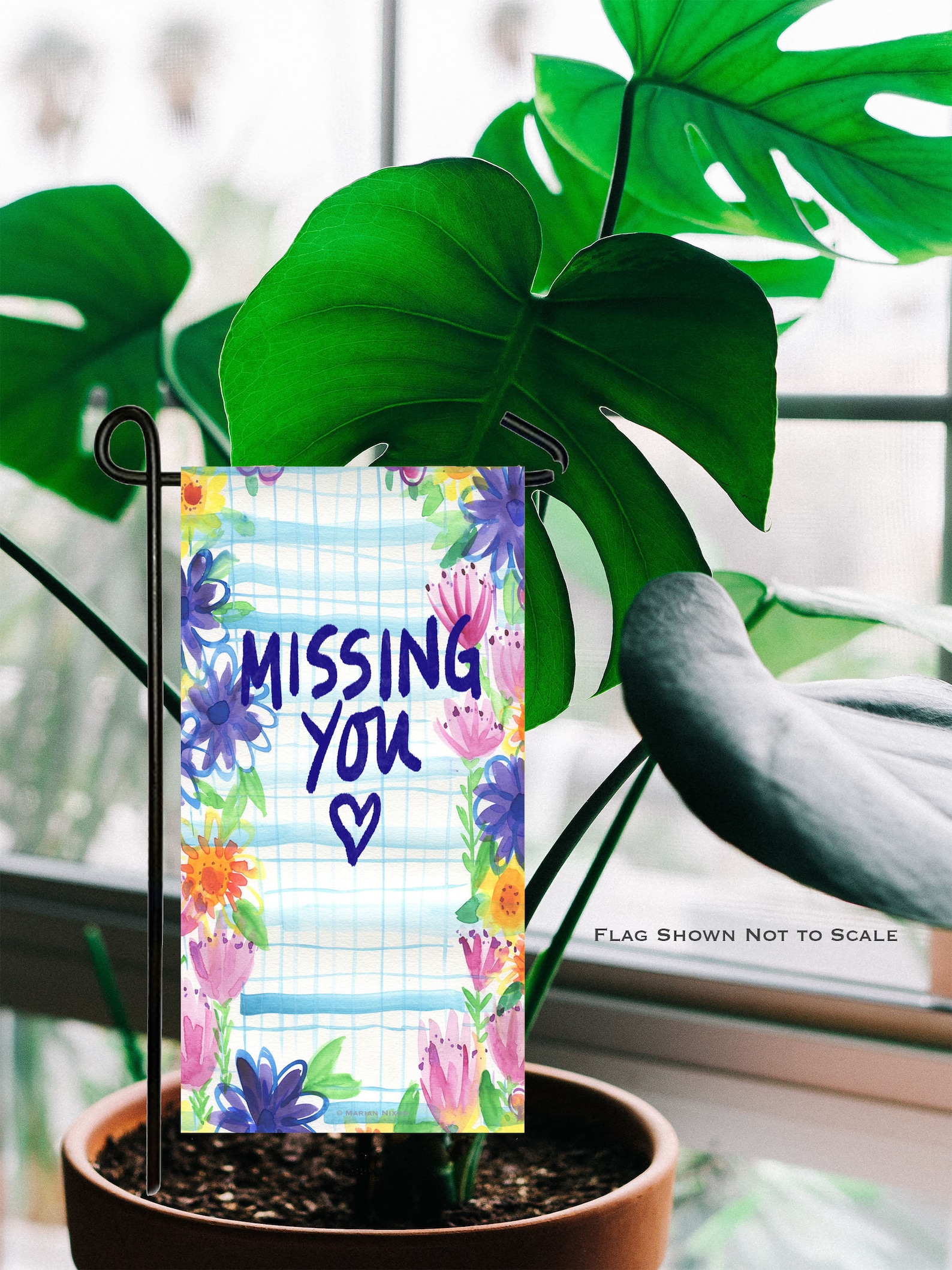 2 Person Tribute Memorial Photo Garden Flag