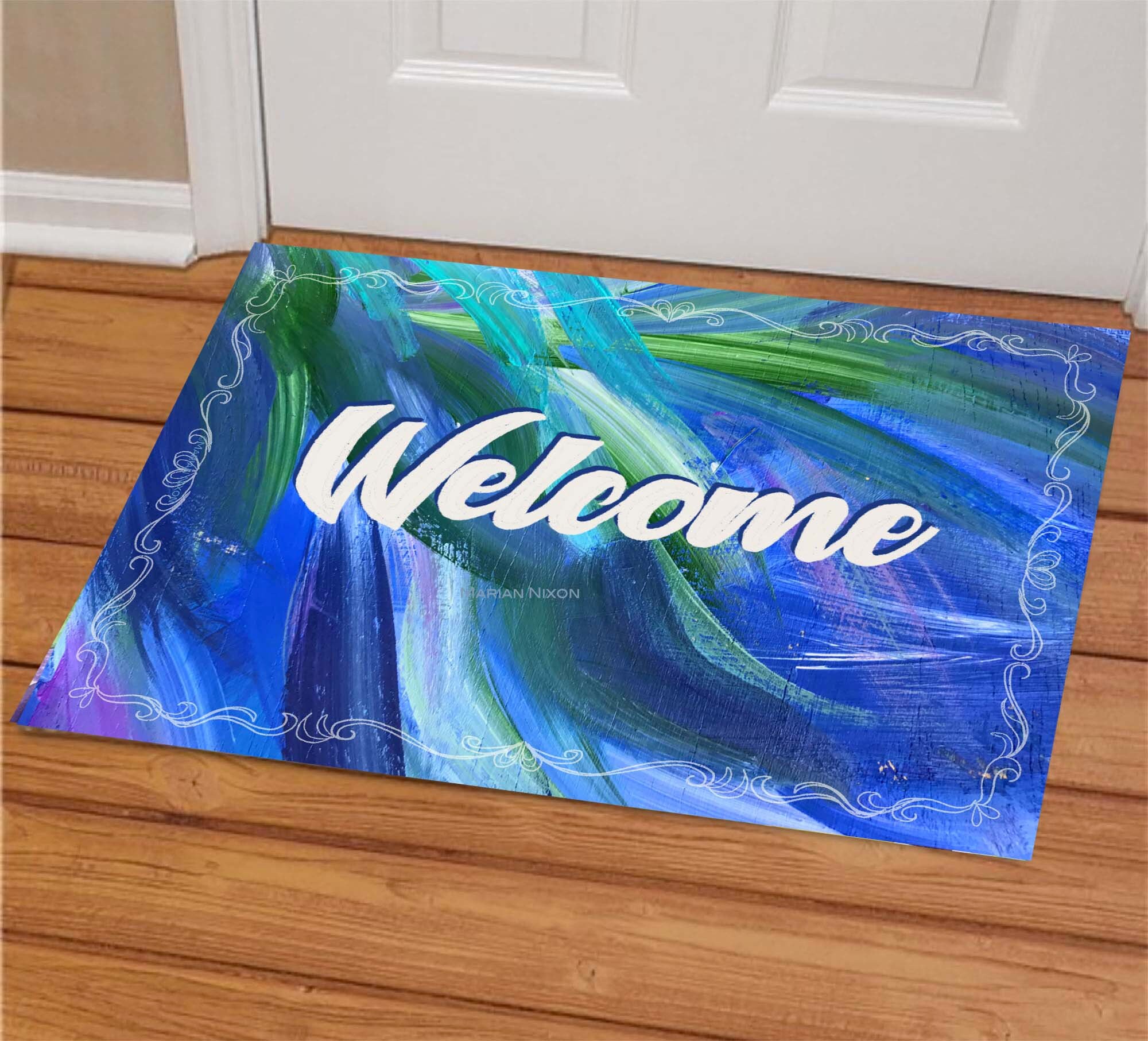 Bienvenida doormat alfombrilla del piso del porche delantero | Etsy