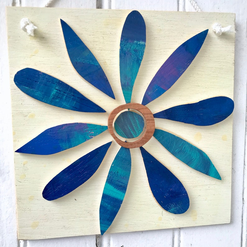 Mothers Day Present Door Hanger Wood Flower Wall Art Housewarming Gift One of a Kind Art